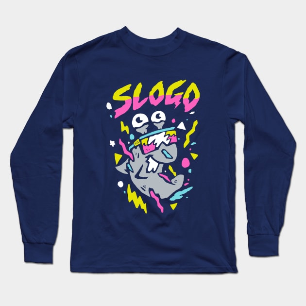 Retro Slogo Cartoon Long Sleeve T-Shirt by Sketchy